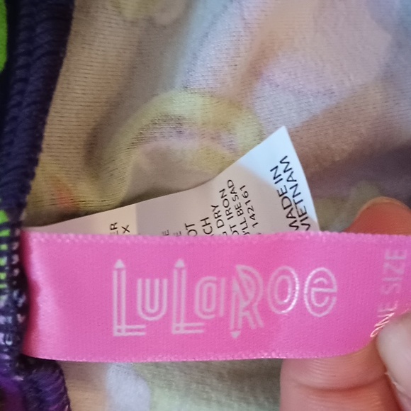 Lularoe Purple Green Kermit The Frog Leggings OS - Picture 3 of 7